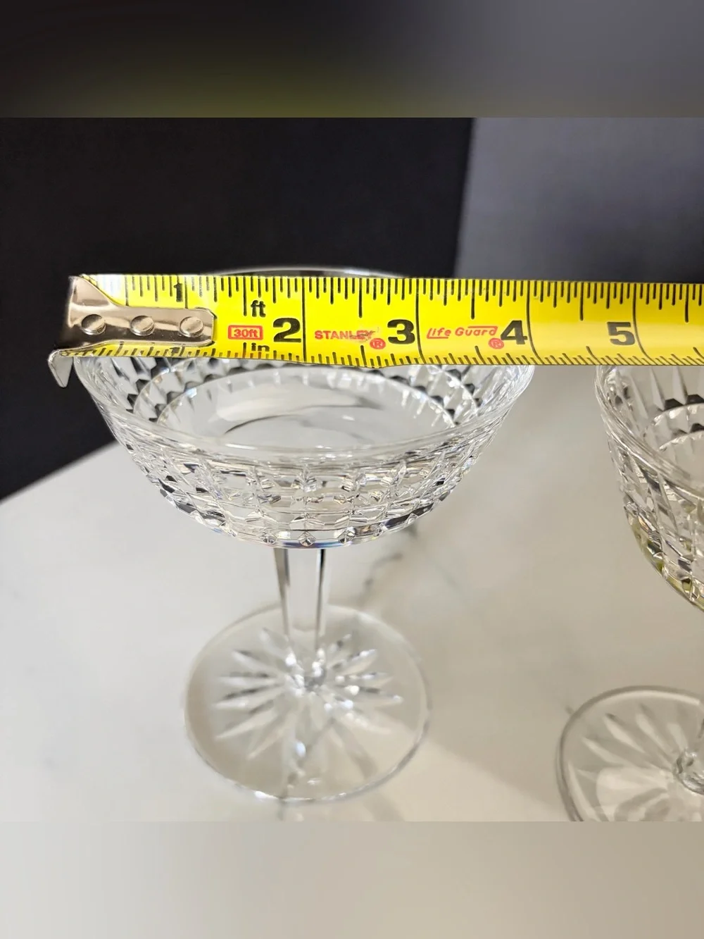 SET of 2 Glenmore Champagne Coupes by Waterford Crystal
